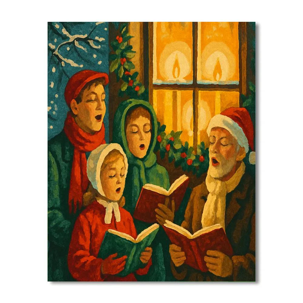 Candles And Caroling Glow paint by numbers