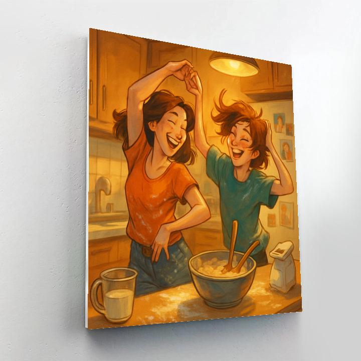 Mother And Teen Kitchen Dance DIY paint by numbers