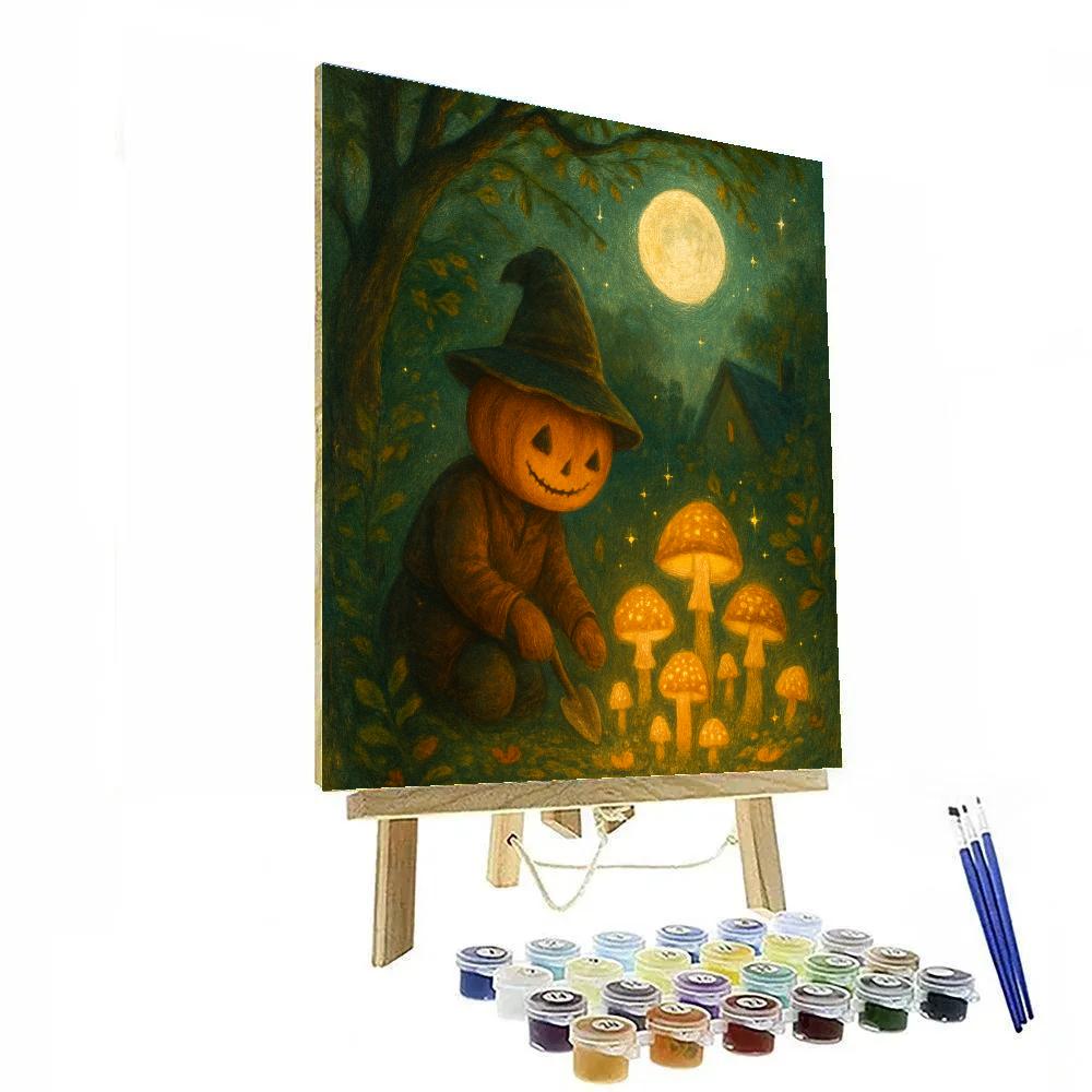 Moon Garden Of Mushrooms Number painting