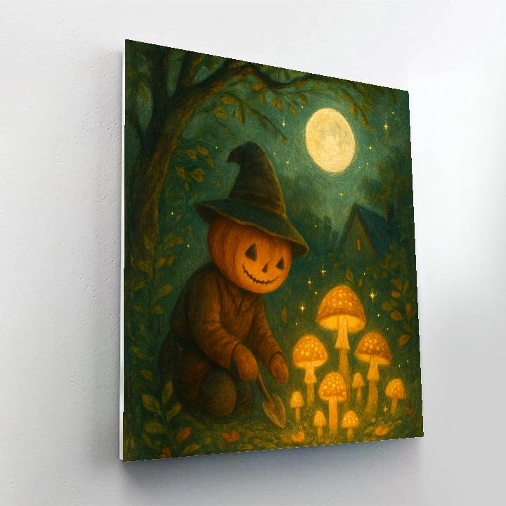Moon Garden Of Mushrooms Number painting