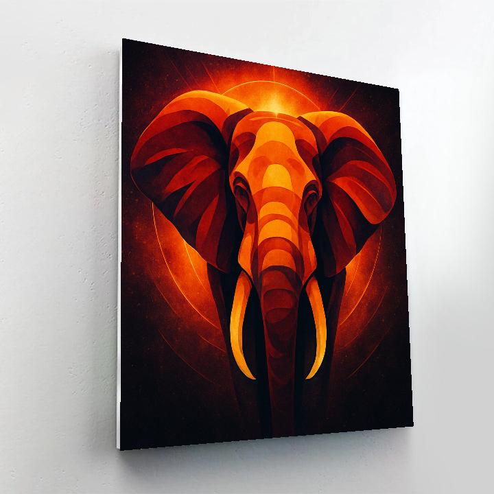 Solar Flare Elephant Portrait Paint by numbers art