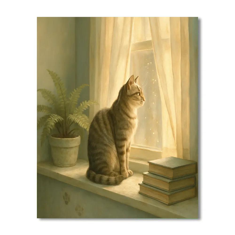 Cat Window Daydream Painting by numbers kit