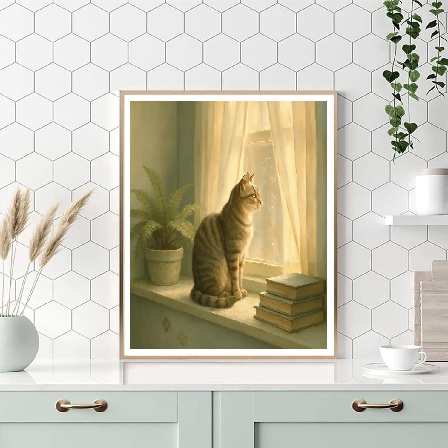 Cat Window Daydream Painting by numbers kit