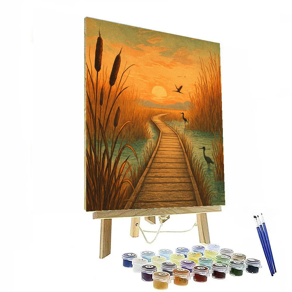 Golden Marshland Pilgrimage Paint by numbers kits