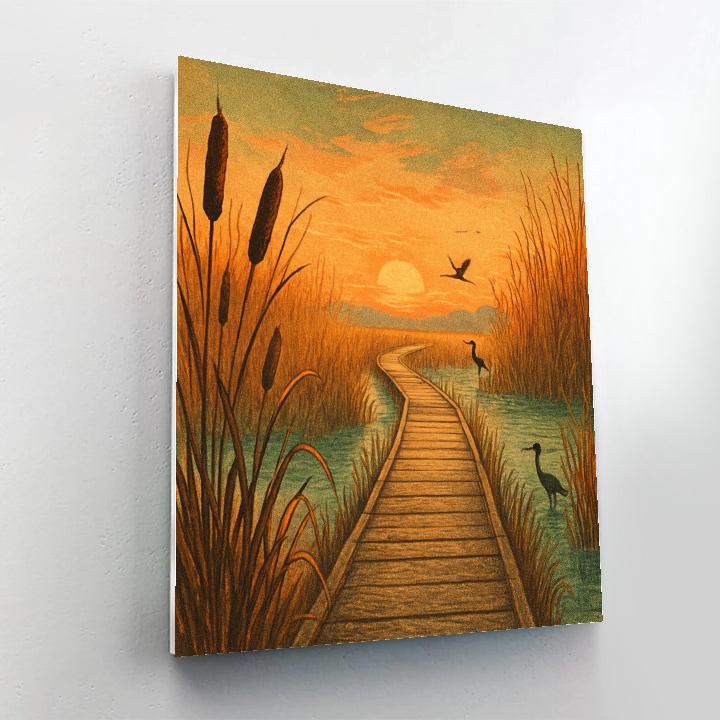 Golden Marshland Pilgrimage Paint by numbers kits