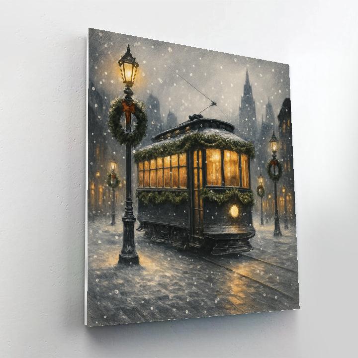 Icicle Streetcar Holiday Ride Numbered painting kits