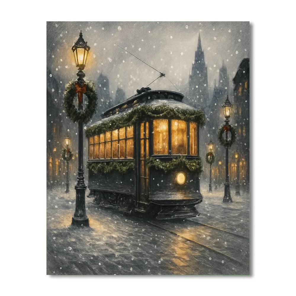 Icicle Streetcar Holiday Ride Numbered painting kits