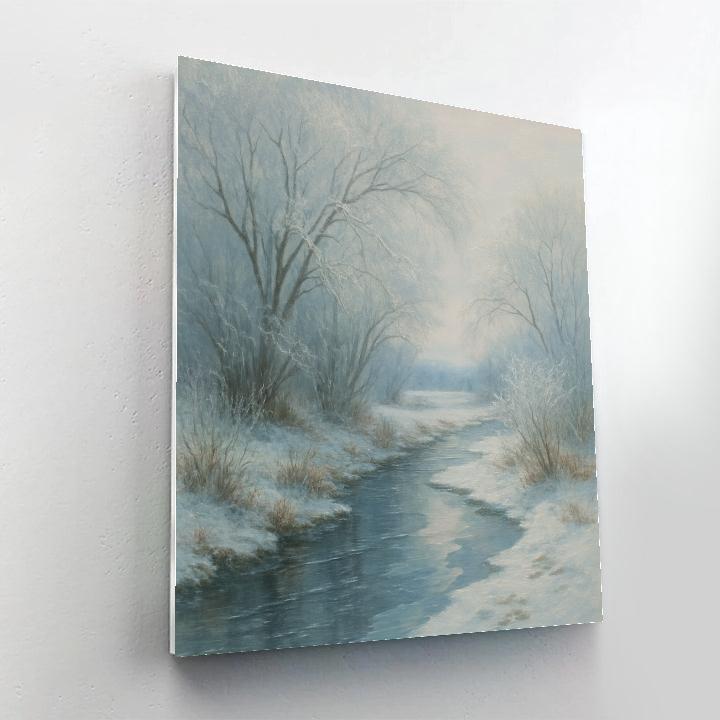 Silent Stream Through Frosted Willows Number painting