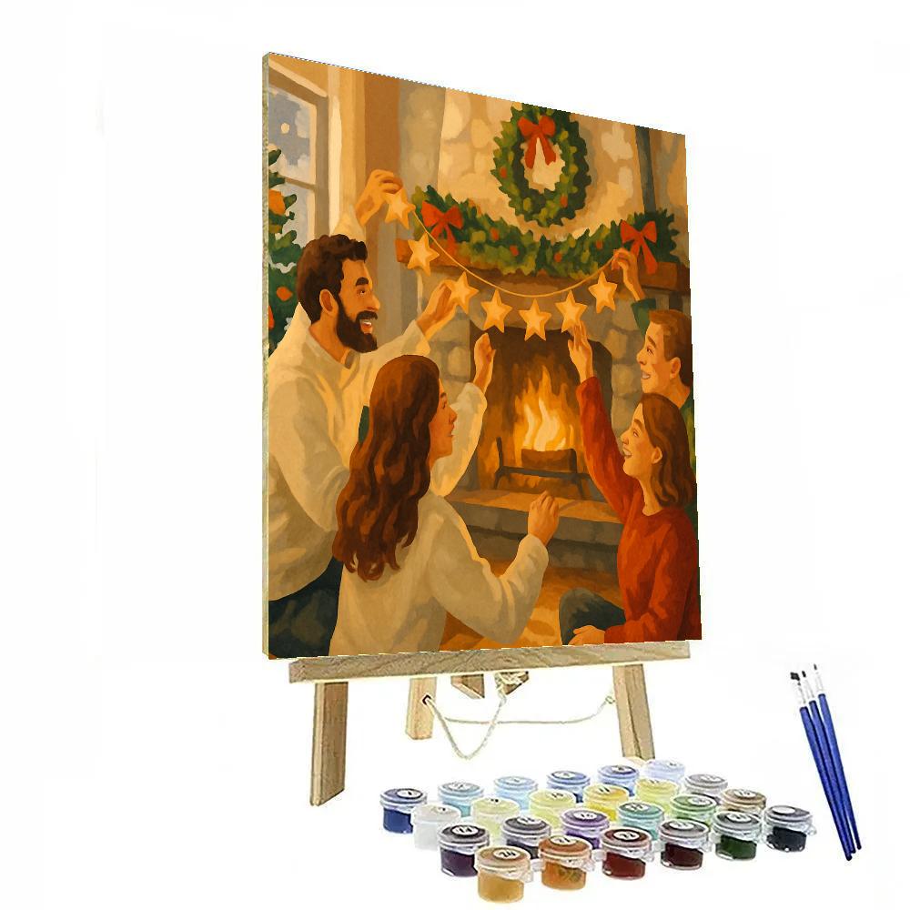 Fireside Star Garland Paint by numbers art