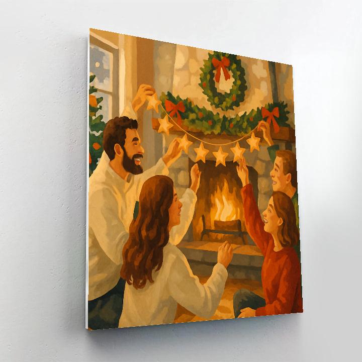 Fireside Star Garland Paint by numbers art