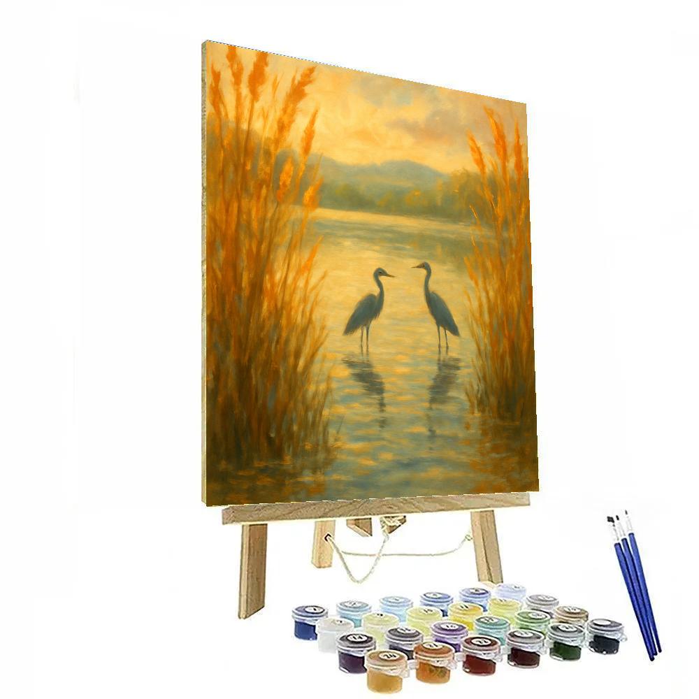 Golden Reeds Lakeside Embrace paint by number