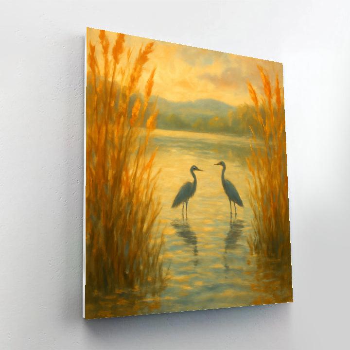 Golden Reeds Lakeside Embrace paint by number