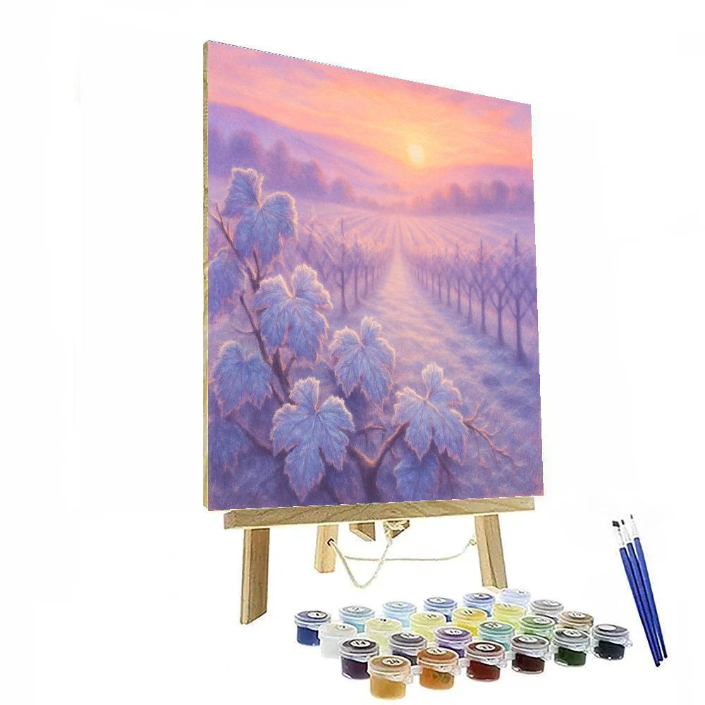 Frosted Vineyard At Sunrise paint by color