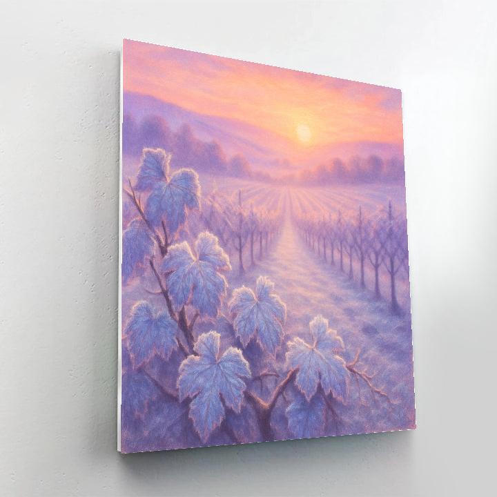 Frosted Vineyard At Sunrise paint by color