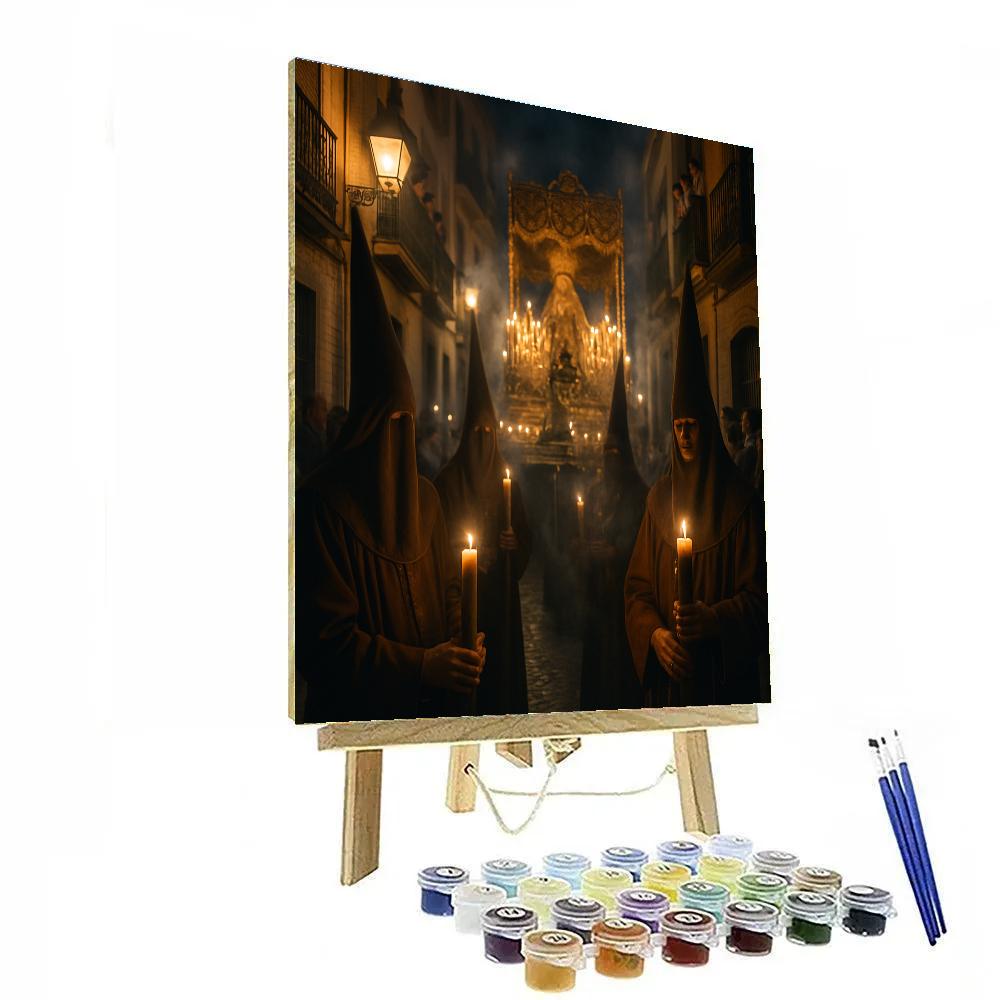 Semana Santa Seville Procession Candlelight Number painting
