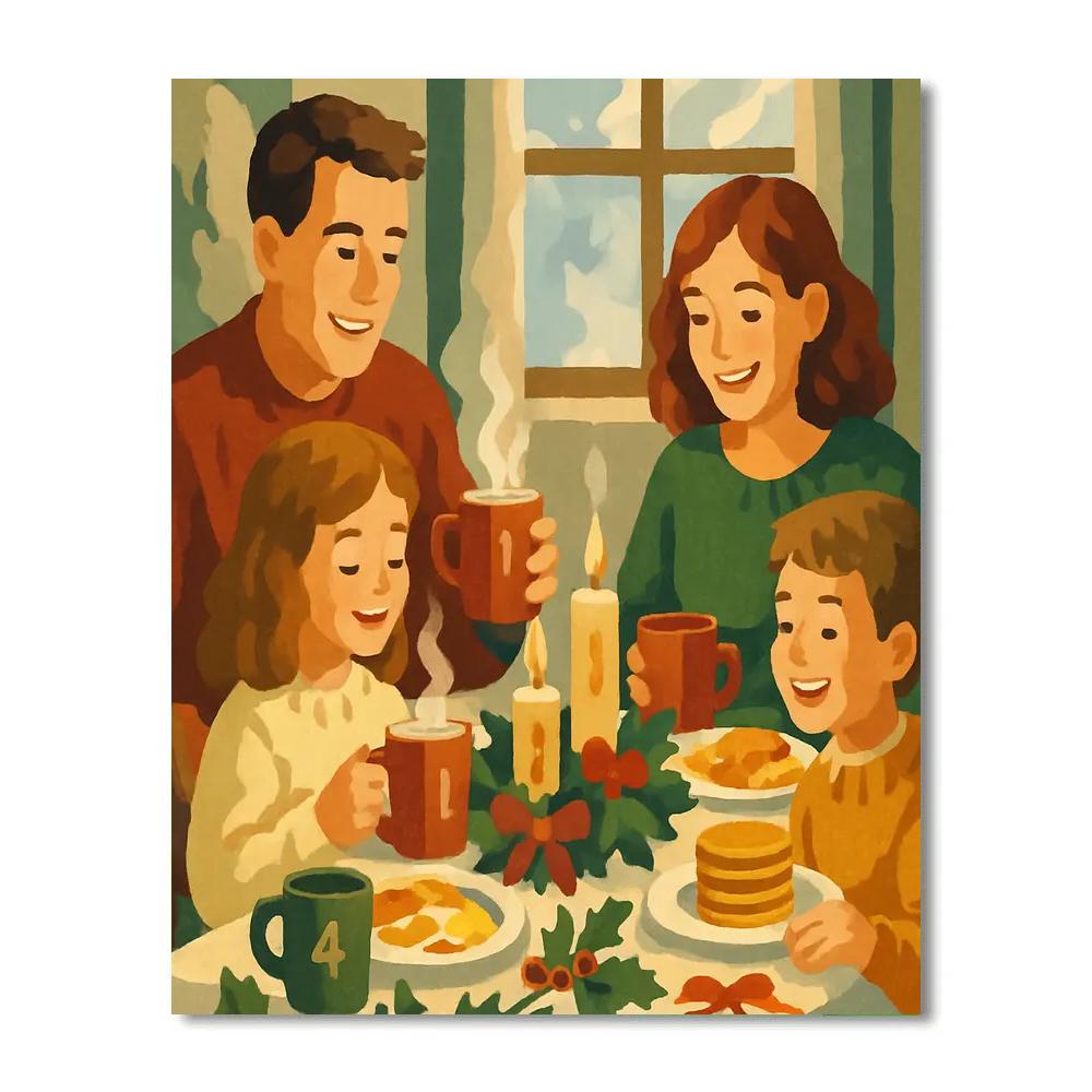 Merry Morning Breakfast Painting by numbers kit