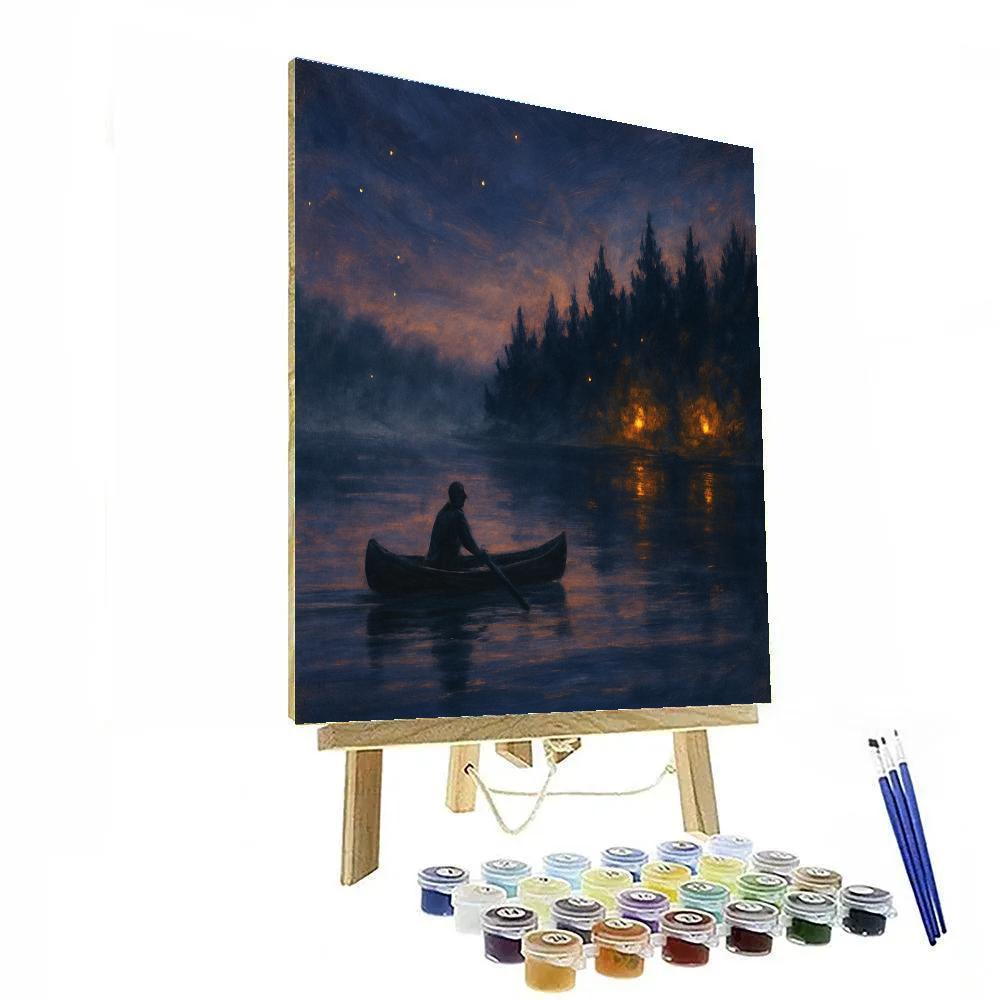 Twilight Canoe Serene Horizon paint by numbers