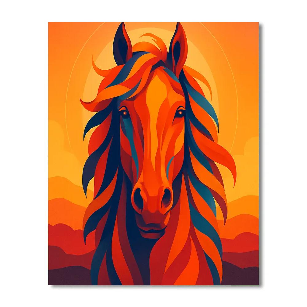 Sunset Stallion Expression Paint by numbers kits