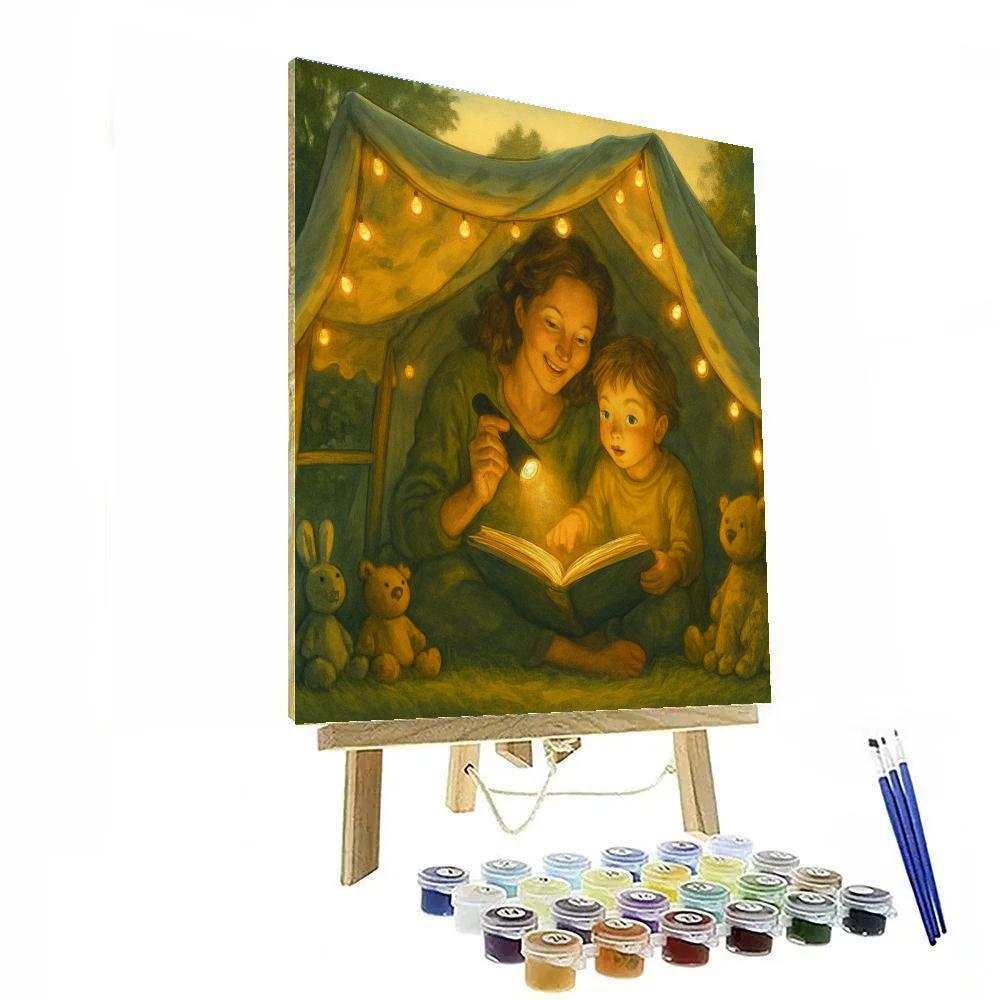 Backyard Fort Storytime With Mom paint by number
