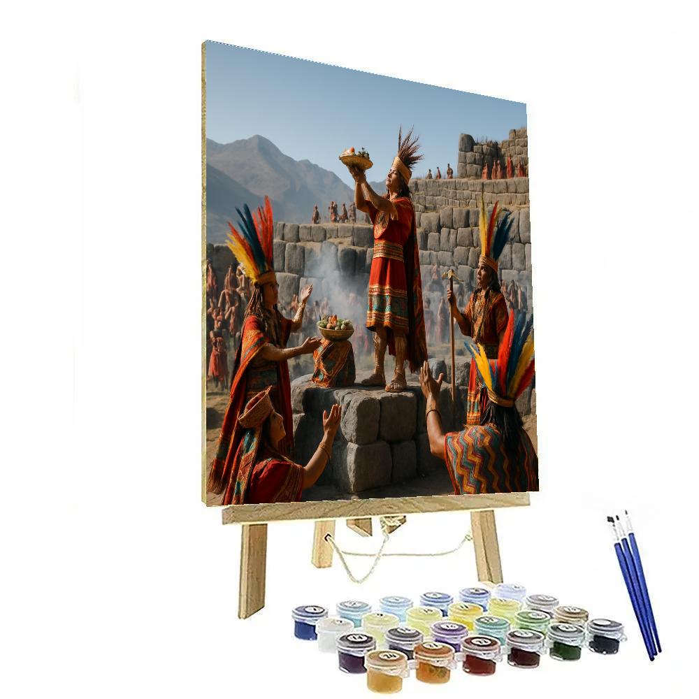 Inti Raymi Inca Sun Festival Cuzco paint by color
