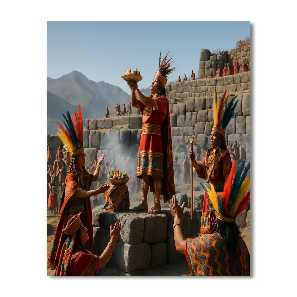Inti Raymi Inca Sun Festival Cuzco paint by color