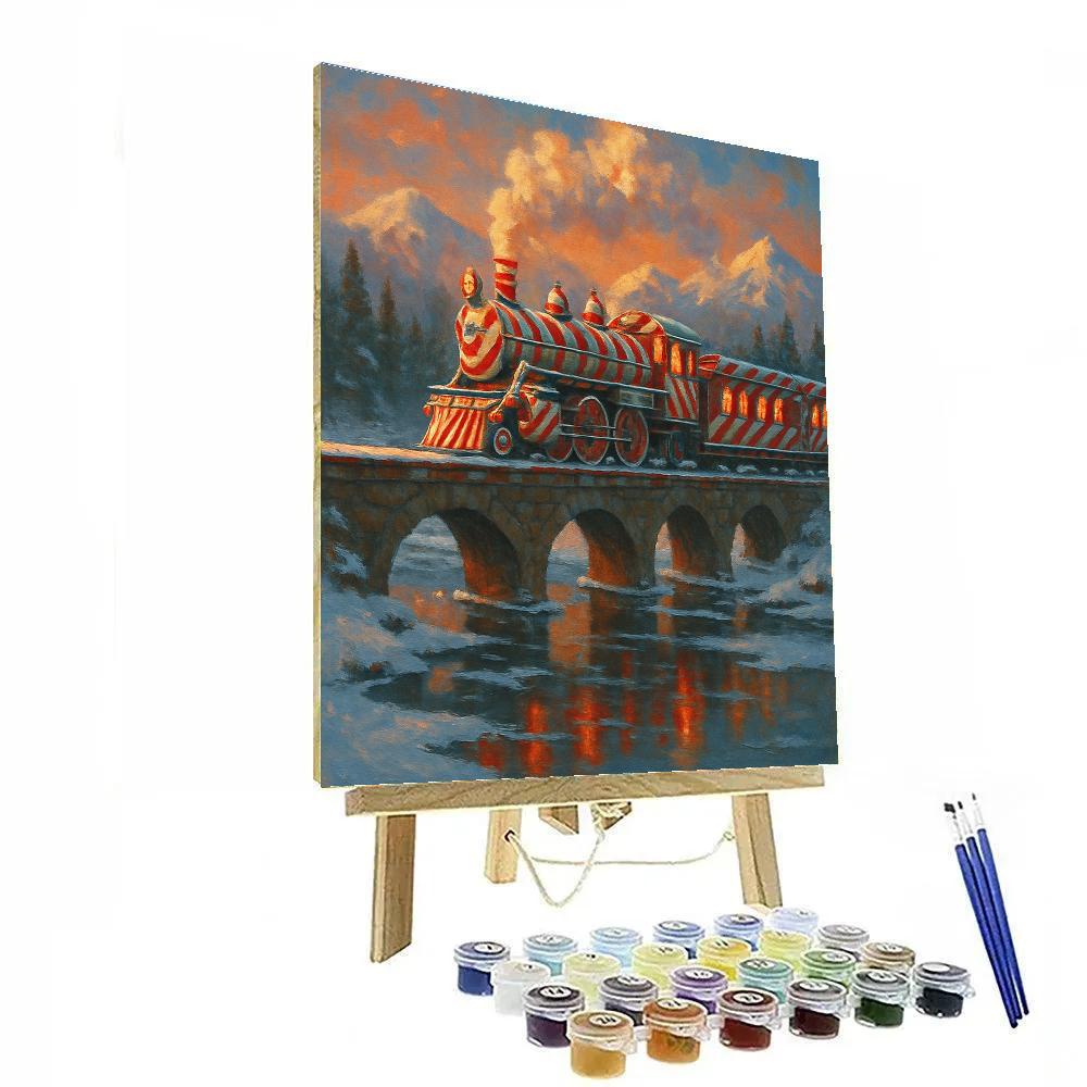 Peppermint Polar Express Crossing Numbered painting kits