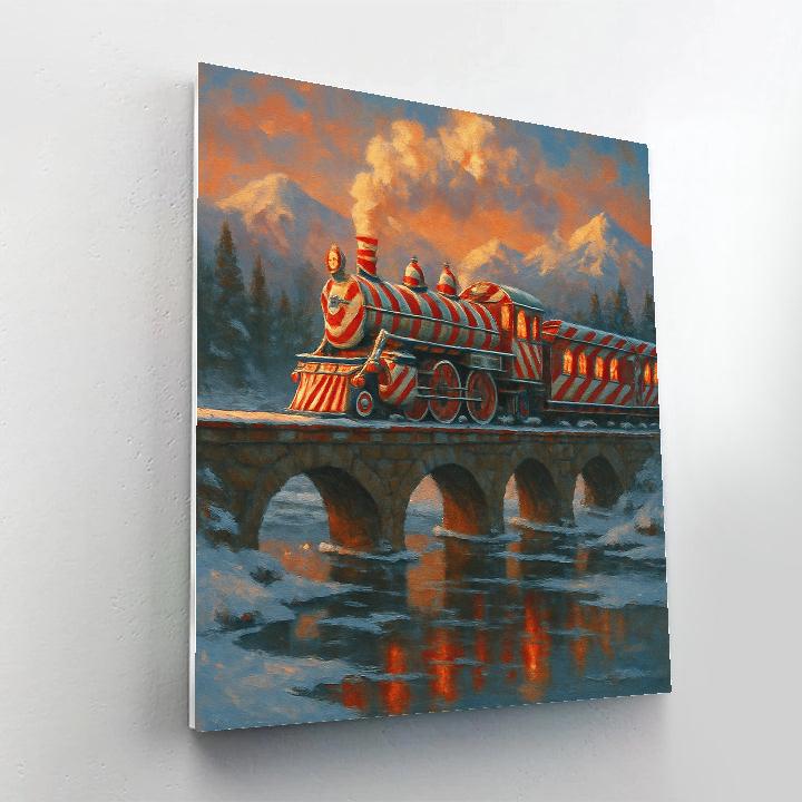 Peppermint Polar Express Crossing Numbered painting kits