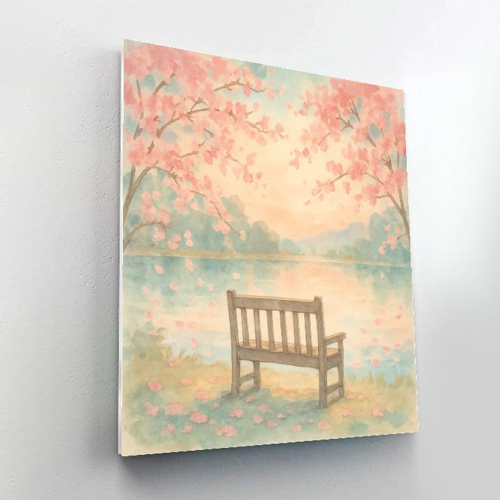 Spring Blossom Lakeside Painting paint by number