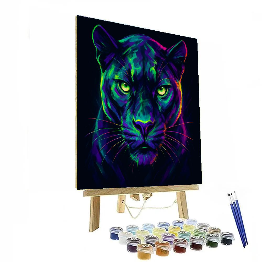 Electric Panther Vivid Portrait Paint by numbers art