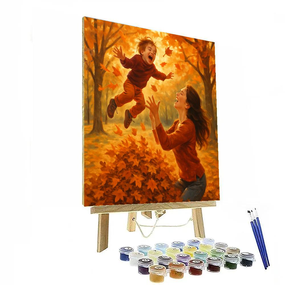 Autumn Leaves Play With Mother painting number kit