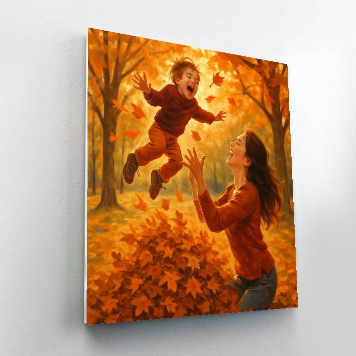 Autumn Leaves Play With Mother painting number kit