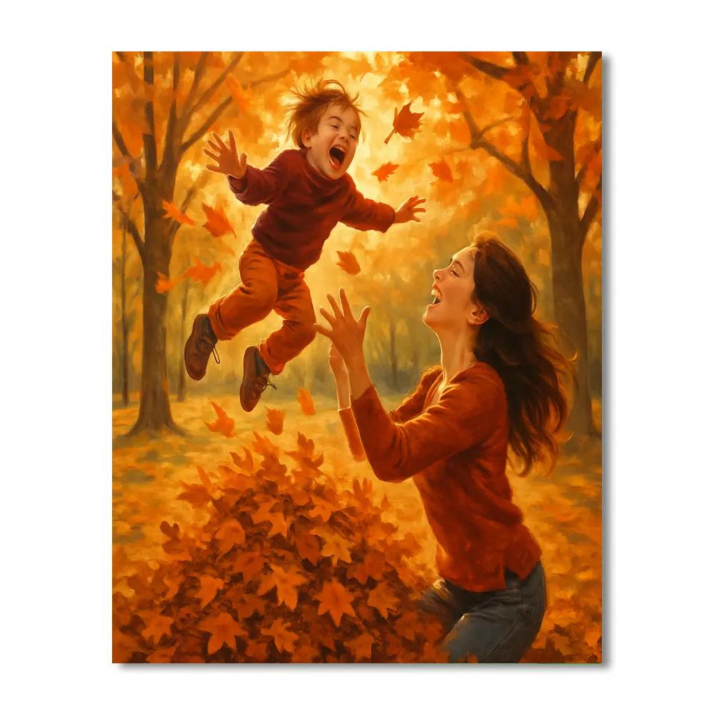 Autumn Leaves Play With Mother painting number kit