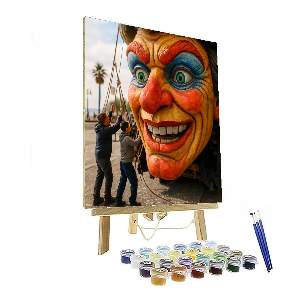 Viareggio Carnevale Float Detail Closeup Number painting