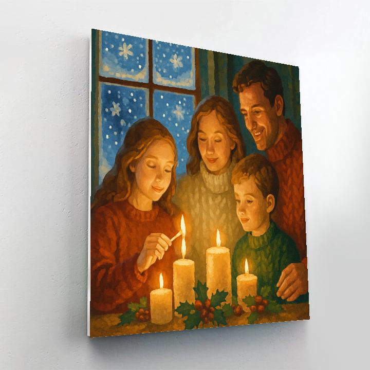 Snowflake Candlelit Night Paint by numbers kits