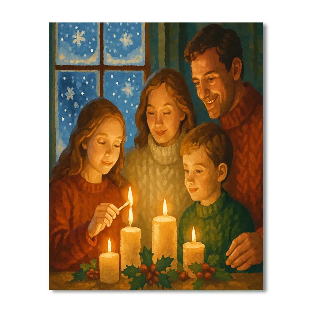 Snowflake Candlelit Night Paint by numbers kits