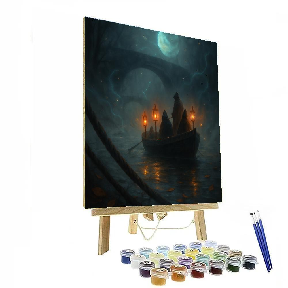 Spectral Lantern Ferry Number painting
