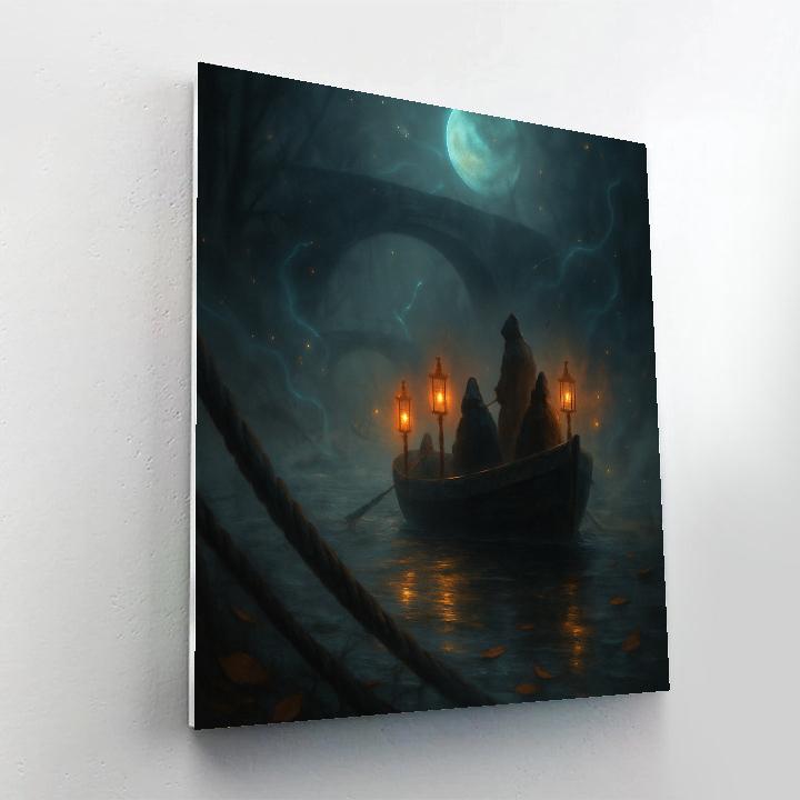 Spectral Lantern Ferry Number painting