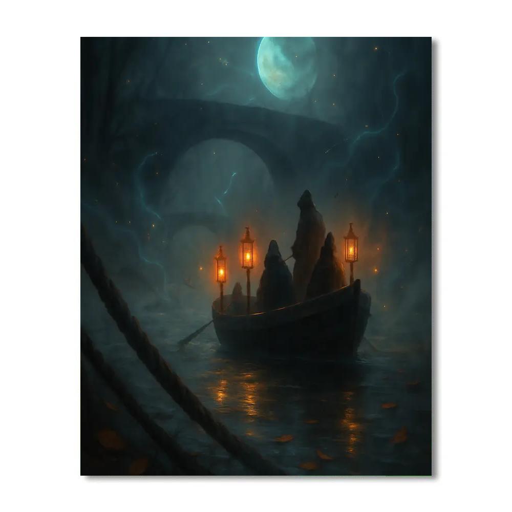 Spectral Lantern Ferry Number painting