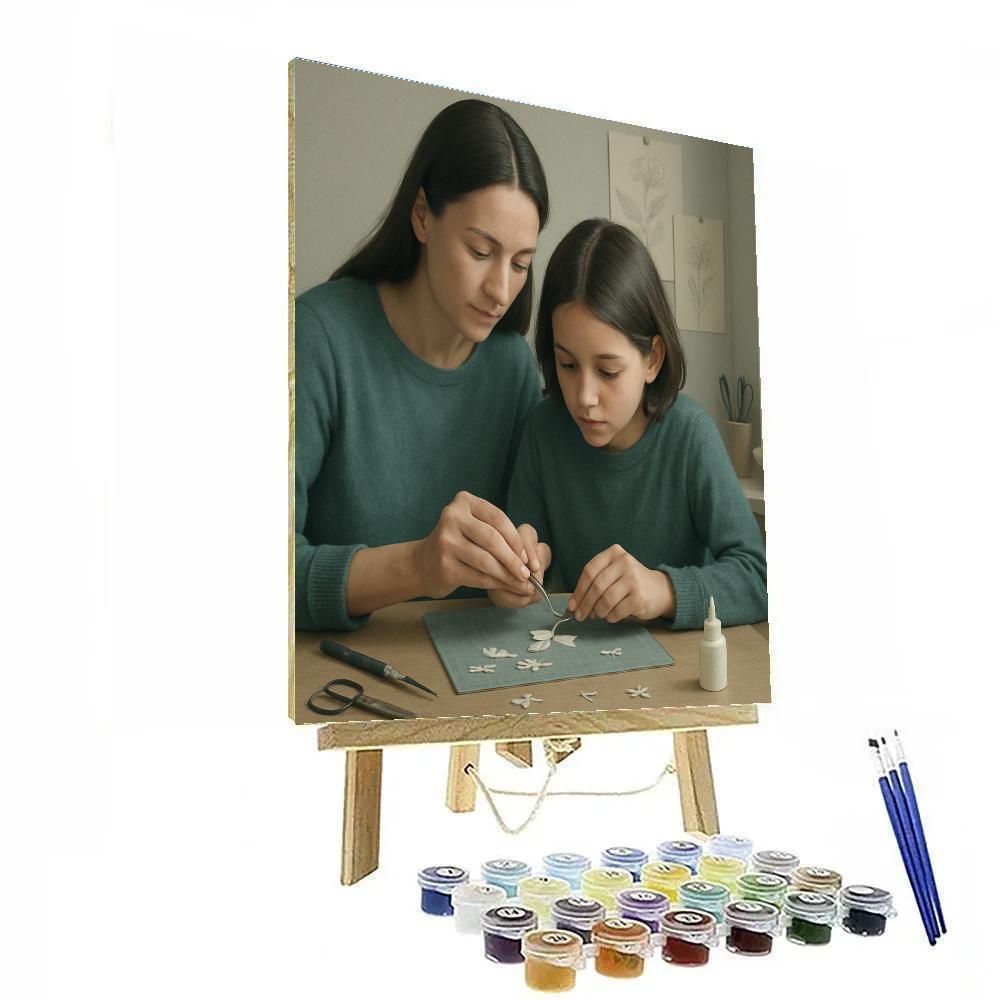 Quiet Crafting Workshop With Mother painting number kit