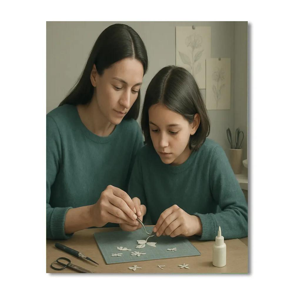 Quiet Crafting Workshop With Mother painting number kit