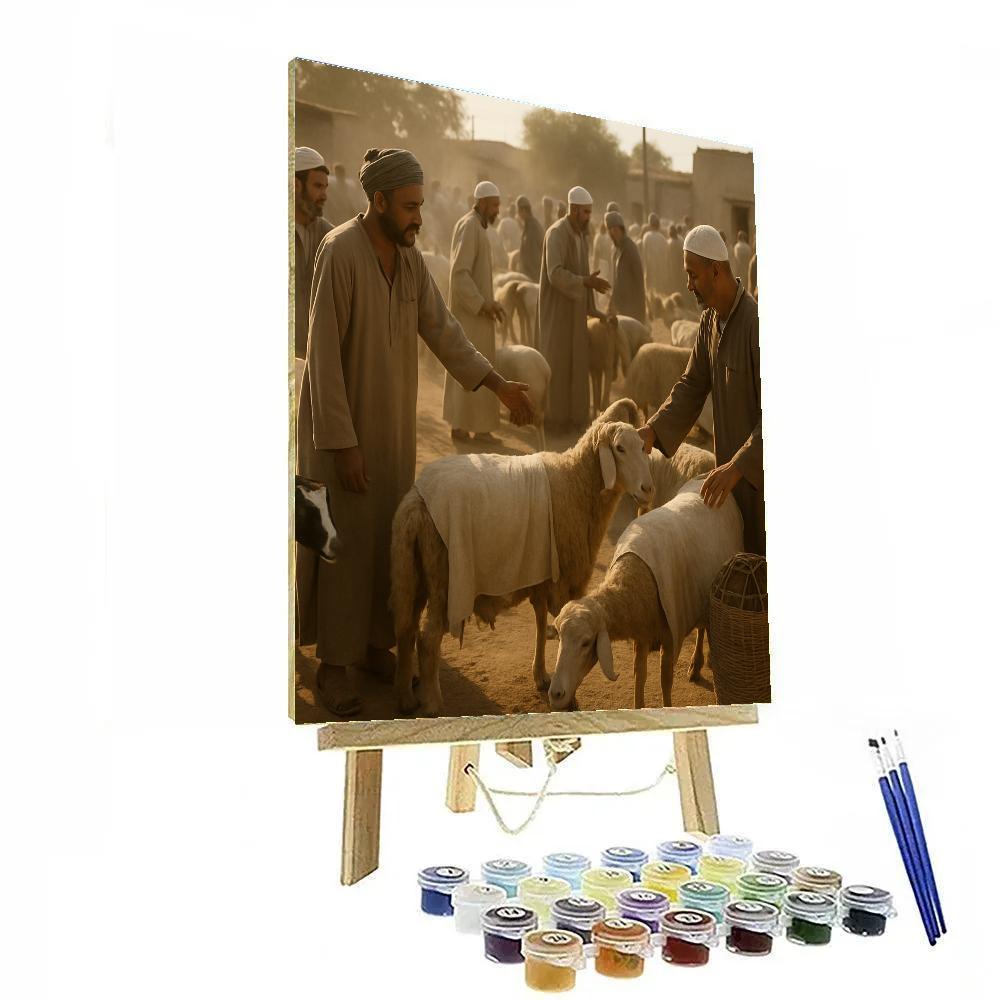 Eid Al Adha Sacrificial Market Morning paint by color
