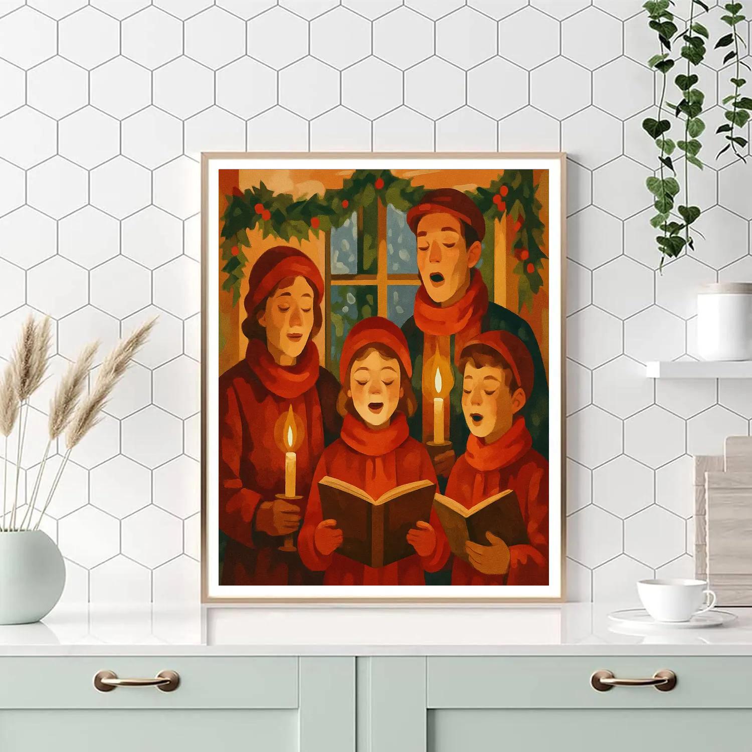 Crimson Candlelight Chorus Number painting