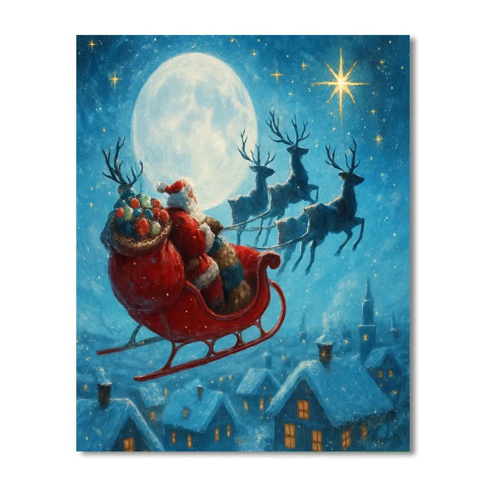 Santa Northern Star Trail Painting by numbers kit