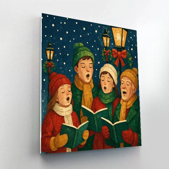 Frost-Kissed Carolers Number painting