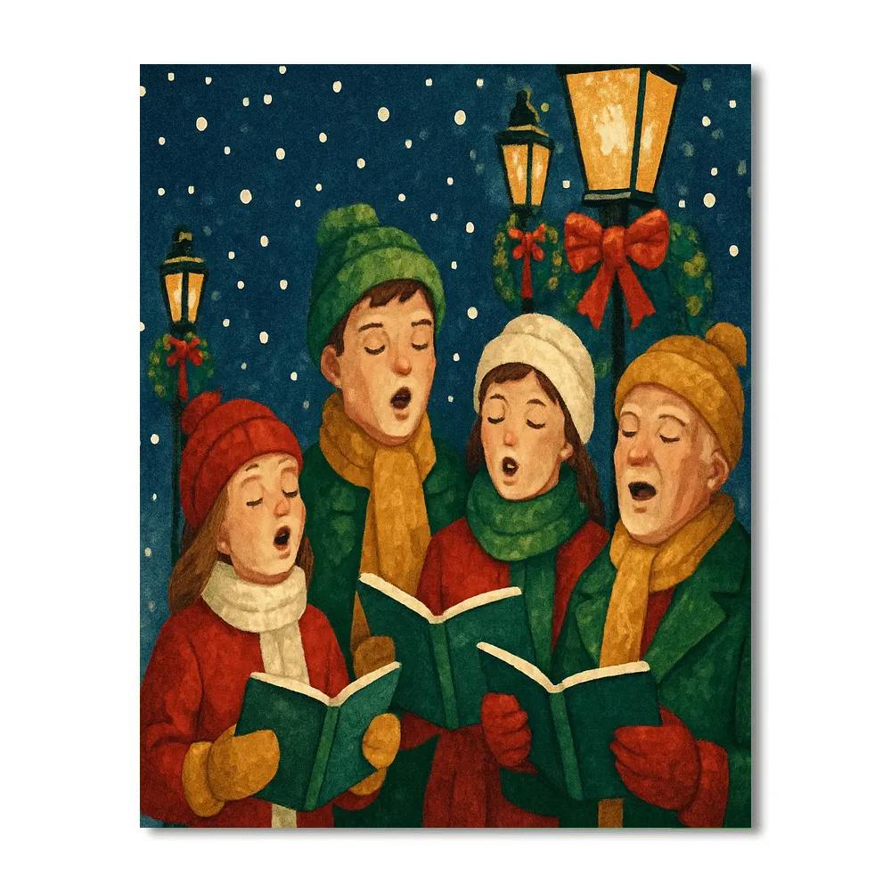 Frost-Kissed Carolers Number painting