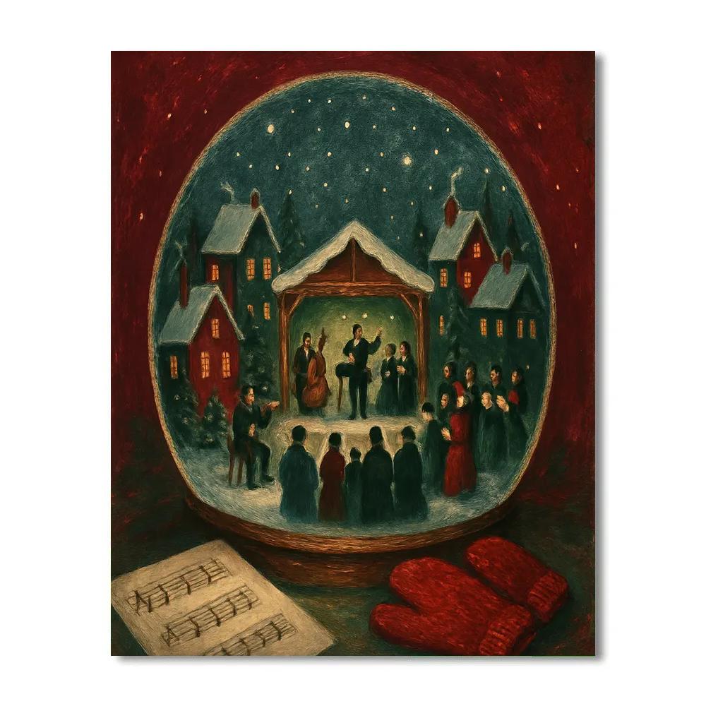 Snow Globe Village Opera DIY paint by numbers