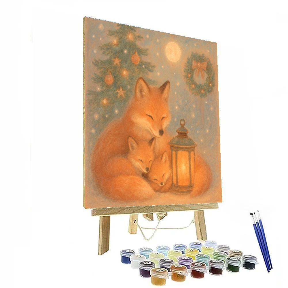 Frosted Fox Family Gathering Paint by numbers art