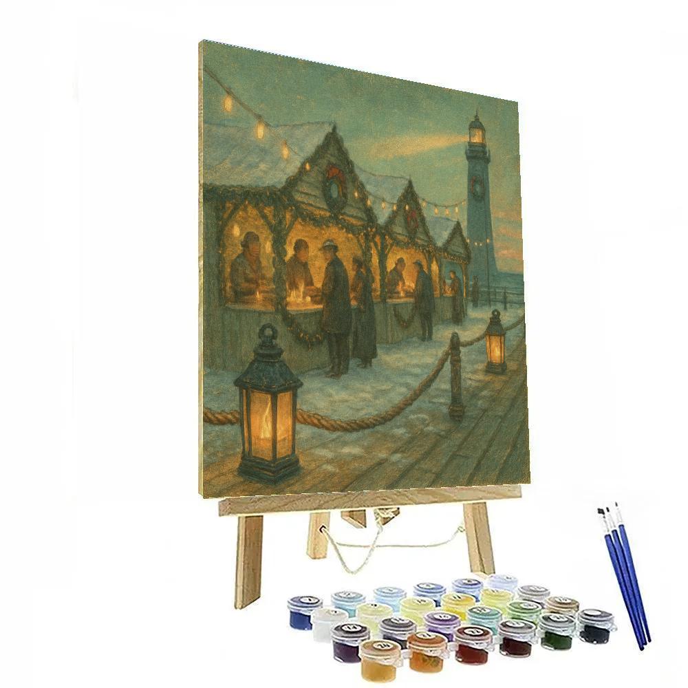 Festive Pier Candlelight Market paint by color