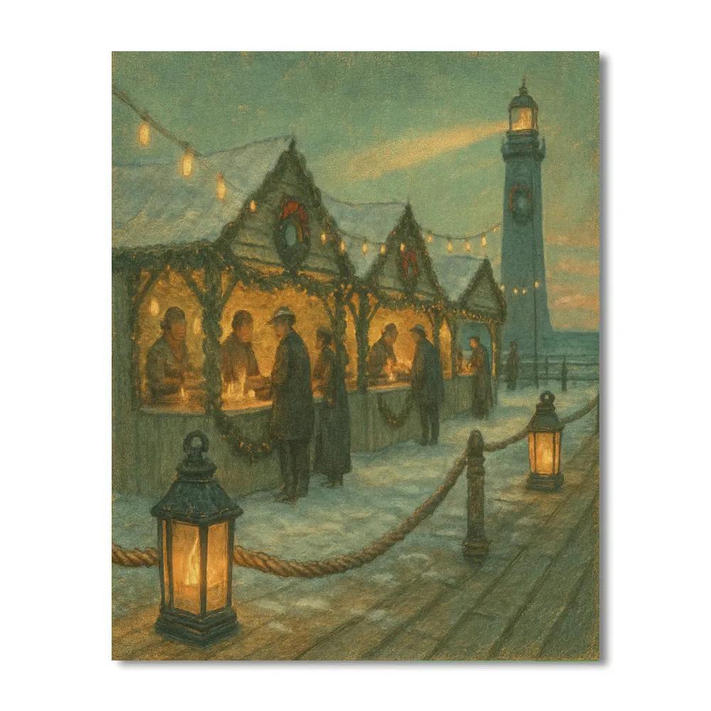 Festive Pier Candlelight Market paint by color