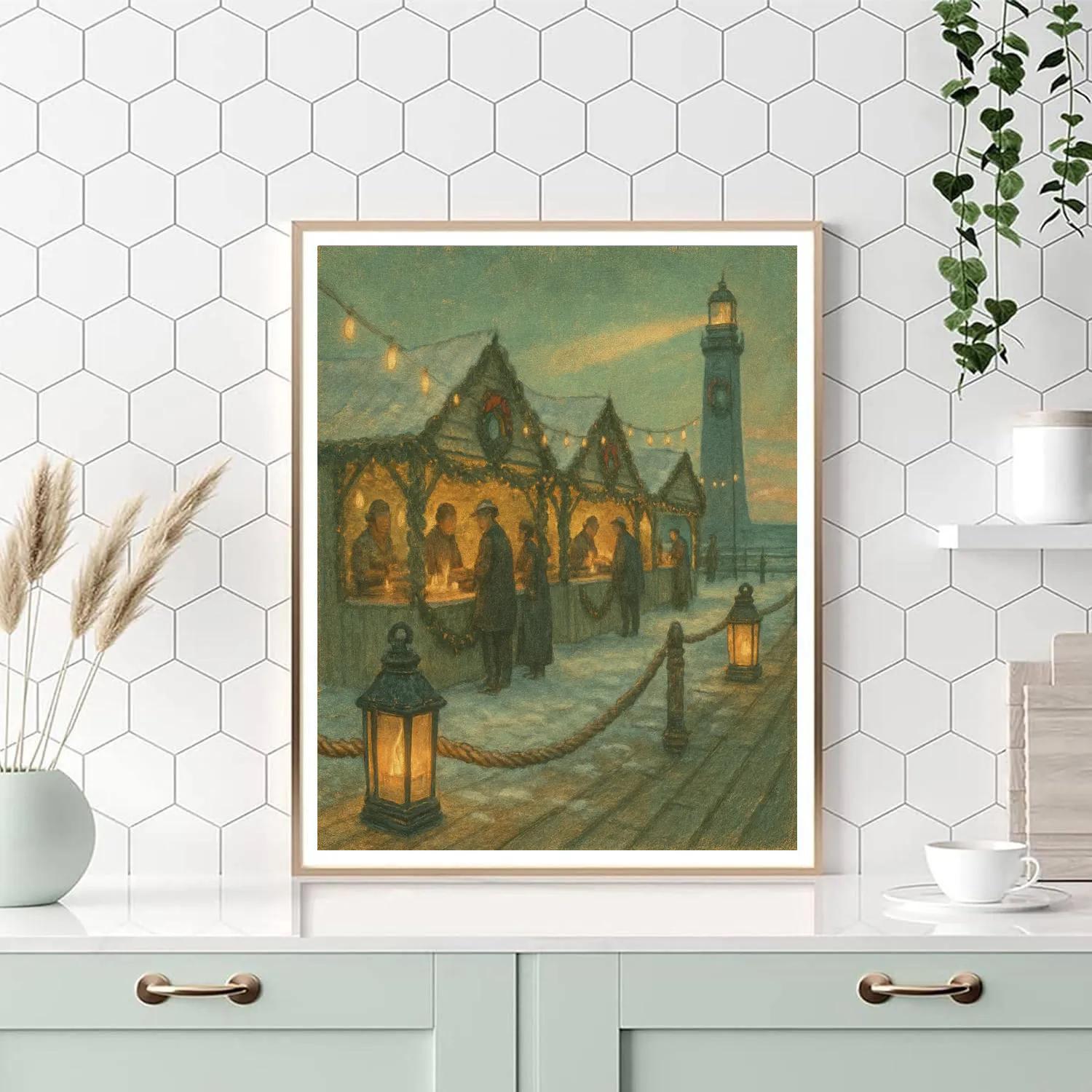 Festive Pier Candlelight Market paint by color